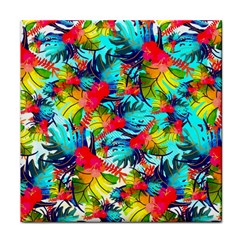 Watercolor Tropical Leaves Pattern Face Towel