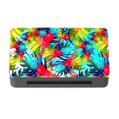 Watercolor Tropical Leaves Pattern Memory Card Reader With Cf