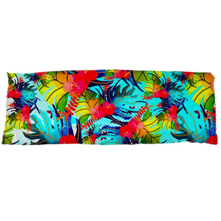 Watercolor Tropical Leaves Pattern Body Pillow Case Dakimakura (Two Sides)