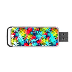 Watercolor Tropical Leaves Pattern Portable Usb Flash (two Sides)