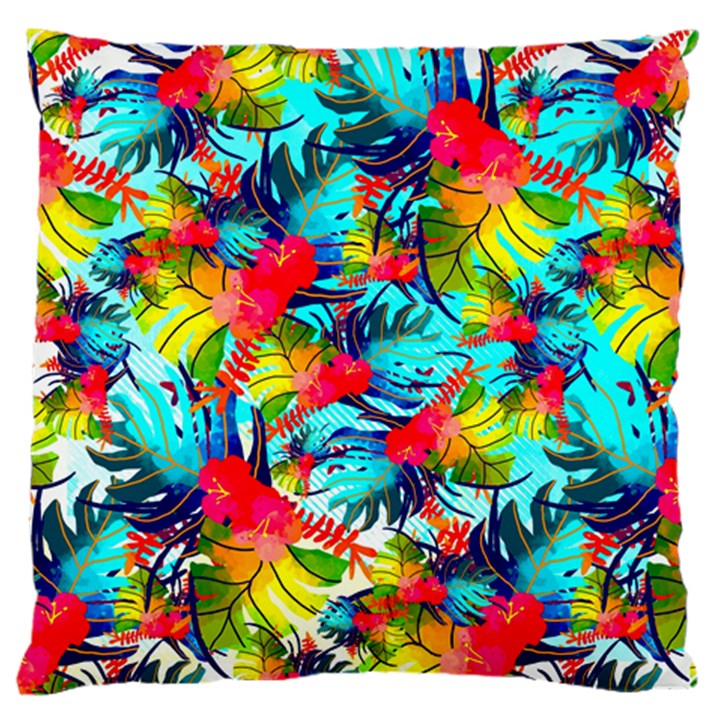 Watercolor Tropical Leaves Pattern Standard Flano Cushion Case (Two Sides)