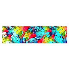 Watercolor Tropical Leaves Pattern Satin Scarf (oblong)