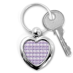 Floral Stripes Pattern Key Chains (heart)  by dflcprints