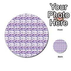 Floral Stripes Pattern Multi-purpose Cards (round) 