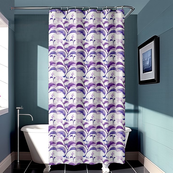 Floral Stripes Pattern Shower Curtain 36  x 72  (Stall) 