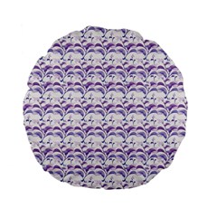 Floral Stripes Pattern Standard 15  Premium Flano Round Cushions