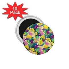 Tropical Flowers And Leaves Background 1 75  Magnets (10 Pack)  by TastefulDesigns