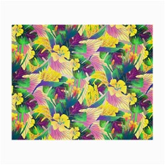 Tropical Flowers And Leaves Background Small Glasses Cloth by TastefulDesigns