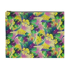 Tropical Flowers And Leaves Background Cosmetic Bag (xl) by TastefulDesigns