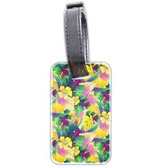 Tropical Flowers And Leaves Background Luggage Tags (two Sides)