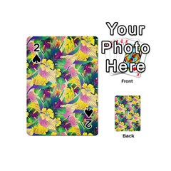 Tropical Flowers And Leaves Background Playing Cards 54 (mini) 