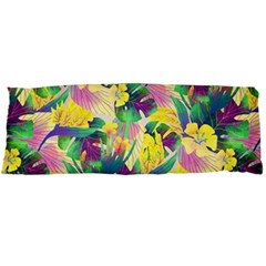 Tropical Flowers And Leaves Background Body Pillow Case Dakimakura (two Sides)