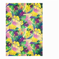 Tropical Flowers And Leaves Background Small Garden Flag (two Sides)