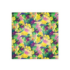 Tropical Flowers And Leaves Background Satin Bandana Scarf