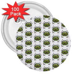 Funny Robot Cartoon 3  Buttons (100 pack) 