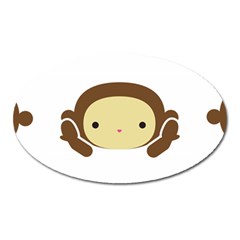 Three Wise Monkeys Oval Magnet