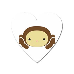 Three Wise Monkeys Heart Magnet by Shopimaginarystory