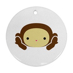 Three Wise Monkeys Round Ornament (two Sides) 