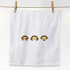 Three Wise Monkeys Face Towel by Shopimaginarystory