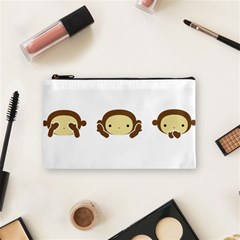 Three Wise Monkeys Cosmetic Bag (small)  by Shopimaginarystory