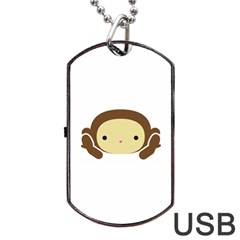 Three Wise Monkeys Dog Tag Usb Flash (one Side)