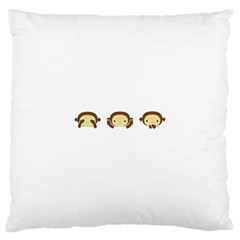 Three Wise Monkeys Large Cushion Case (one Side) by Shopimaginarystory