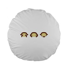 Three Wise Monkeys Standard 15  Premium Round Cushions by Shopimaginarystory