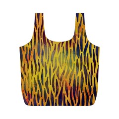 Colored Tiger Texture Background Full Print Recycle Bags (m) 