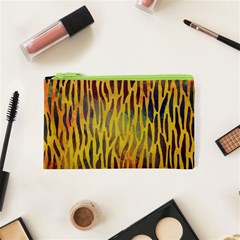 Colored Tiger Texture Background Cosmetic Bag (xs)