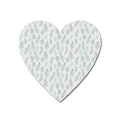 Whimsical Feather Pattern Dusk Blue Magnet (heart) by Zandiepants