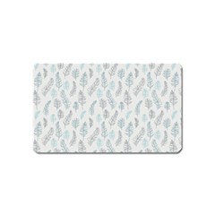 Whimsical Feather Pattern Dusk Blue Magnet (name Card) by Zandiepants