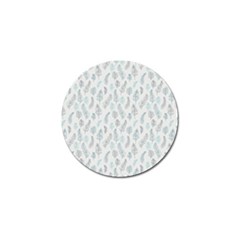 Whimsical Feather Pattern Dusk Blue Golf Ball Marker