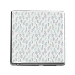 Whimsical Feather Pattern Dusk Blue Memory Card Reader (square) by Zandiepants