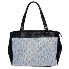 Whimsical Feather Pattern Dusk Blue Oversize Office Handbag by Zandiepants