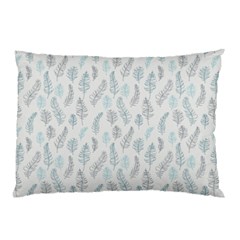 Whimsical Feather Pattern Dusk Blue Pillow Case