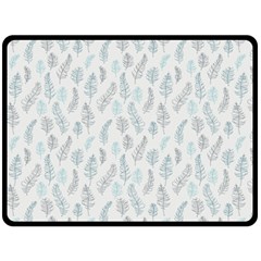 Whimsical Feather Pattern Dusk Blue Fleece Blanket (large) by Zandiepants