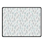 Whimsical Feather Pattern Dusk Blue Double Sided Fleece Blanket (Small) 45 x34  Blanket Front