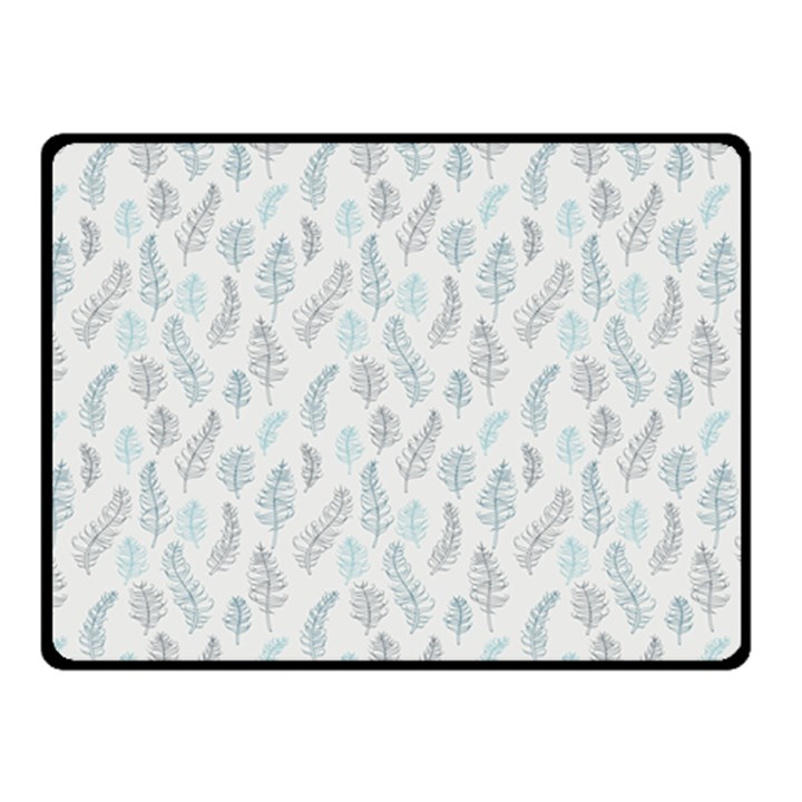 Whimsical Feather Pattern Dusk Blue Double Sided Fleece Blanket (Small)