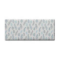 Whimsical Feather Pattern Dusk Blue Hand Towel by Zandiepants