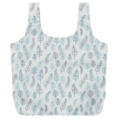 Turquoise Damask Pattern Full Print Recycle Bags (l) 