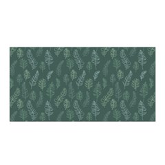 Whimsical Feather Pattern, Forest Green Satin Wrap