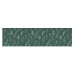 Whimsical Feather Pattern, Forest Green Satin Scarf (oblong)