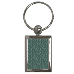 Whimsical Feather Pattern, Forest Green Key Chain (rectangle) by Zandiepants