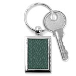 Whimsical Feather Pattern, Forest Green Key Chain (Rectangle) Front