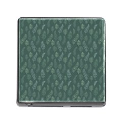 Whimsical Feather Pattern, Forest Green Memory Card Reader (square) by Zandiepants