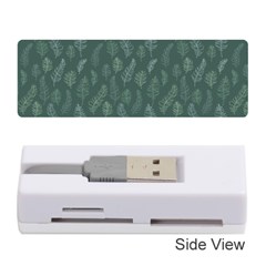 Whimsical Feather Pattern, Forest Green Memory Card Reader (stick)