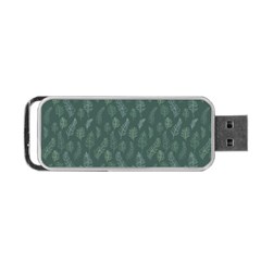 Whimsical Feather Pattern, Forest Green Portable Usb Flash (two Sides)