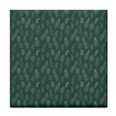 Whimsical Feather Pattern, Forest Green Face Towel by Zandiepants