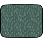 Whimsical Feather Pattern, Forest Green Double Sided Fleece Blanket (Mini) 35 x27  Blanket Front