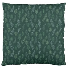 Whimsical Feather Pattern, Forest Green Large Cushion Case (two Sides) by Zandiepants